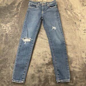 Levis Jeans Womens 24x27” Blue 720 Super Skinny Ankle High Rise Denim Pants